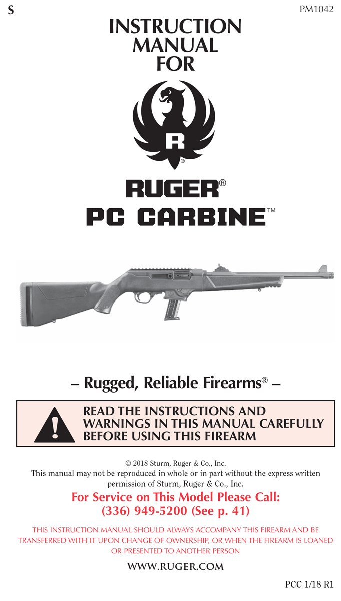 Ruger PC Carbine Owner's Manual